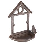 HI Mangeoire à oiseaux suspendue sous forme de maison 18 cm Marron