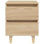 vidaXL Tables de chevet pieds en pin 2 Pièces Chêne sonoma 40x35x50 cm