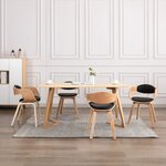 vidaXL Chaises à manger lot de 4 bois courbé et similicuir