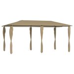 vidaXL Belvédère avec revêtement de poteaux 3x6x2 6 m Taupe 160 g/m²