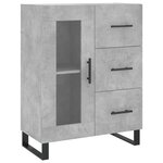 vidaXL Buffet haut Gris béton 69 5x34x180 cm Bois d'ingénierie