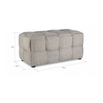Tabouret Banc Rembourre Gris 2 Places