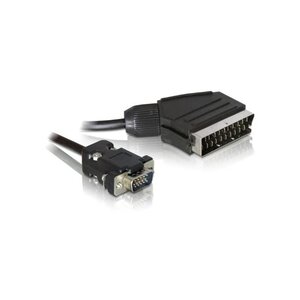 Câble Video péritel Scart 21pin -> VGA D-Sub15 mâle - mâle 2 m DELOCK