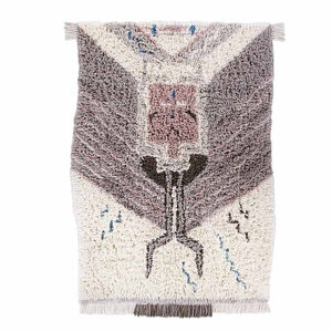 Tapis bohème en laine - naturel - 170 x 240 cm