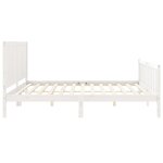 vidaXL Cadre de lit avec tête de lit blanc 200x200 cm bois massif