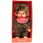 MONCHHICHI Grande Peluche Garcon Bavoir Rouge 45cm - Bandai