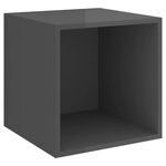 vidaXL Ensemble de meuble TV 2 Pièces Gris brillant Aggloméré