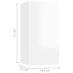 vidaXL Meubles TV 4 Pièces Blanc brillant 30 5x30x60 cm Aggloméré