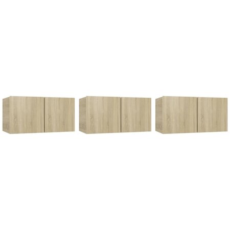 vidaXL Meubles TV suspendus 3 Pièces Chêne sonoma 60x30x30 cm