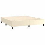 vidaXL Lit à sommier tapissier avec matelas Crème 180x200cm Similicuir