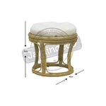 Tabouret en rotin avec coussin uni