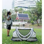 DERYAN Lit d'enfant escamotable Peuter Luxe à moustiquaire Crème