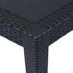 vidaXL Table de jardin Anthracite 150x90x72 cm Plastique Aspect rotin