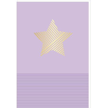 Carte D'anniversaire Festive - Violet - Etoile En Or - A Message - 11 5 X 17 Cm - Draeger paris