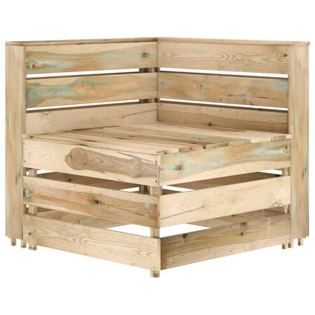 vidaXL Canapé palette d'angle de jardin Bois de pin imprégné