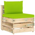vidaXL Salon de jardin 7 Pièces avec coussins Bois imprégné de vert