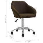 vidaXL Chaises pivotantes à manger lot de 4 marron foncé tissu