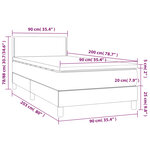 vidaXL Lit à sommier tapissier avec matelas Noir 90x200 cm Tissu