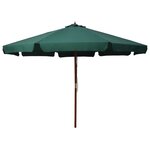 vidaXL Parasol avec mât en bois 330 cm Vert