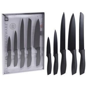 Excellent houseware jeu de couteaux de cuisine 5 pièces acier noir