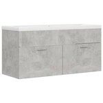 vidaXL Armoire d'évier avec lavabo intégré Gris béton Aggloméré