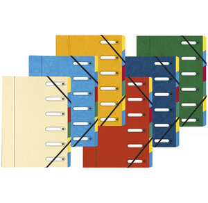 Trieur Harmonika® À Fenêtres Avec Élastiques Véritable Carte Lustrée 6 Compartiments - X 8 - Exacompta