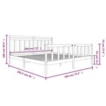 vidaXL Cadre de lit Noir Bois massif 180x200 cm Super King