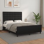 vidaXL Cadre de lit avec tête de lit Noir 140x190 cm Similicuir