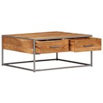 vidaXL Table basse 75 x 75 x 35 cm Bois solide d'acacia