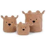 Childhome panier de rangement teddy 30x30x30 cm beige
