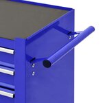 vidaXL Chariot à outils avec 4 tiroirs Acier Bleu