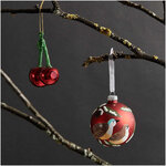 Boule de Noël cerises en verre 8 3 cm