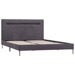 vidaXL Cadre de lit avec LED Gris Tissu 120 x 200 cm
