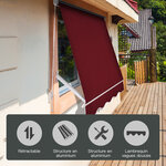 Store banne manuel inclinaison réglable aluminium polyester imperméabilisé 70L x 180l cm aubergine