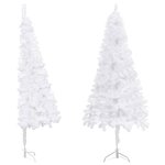 vidaXL Sapin de Noël artificiel d'angle Blanc 240 cm PVC