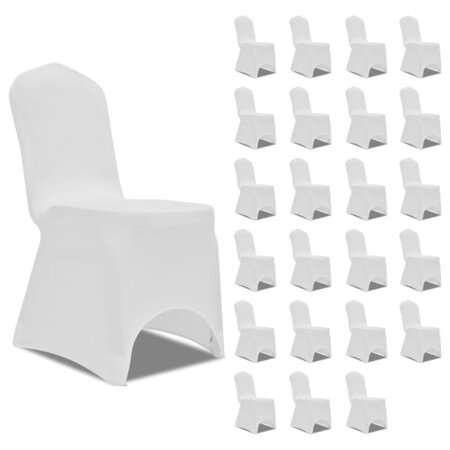 vidaXL Housses élastiques de chaise Blanc 24 Pièces