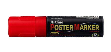 Marqueur 'PosterMarker Tempera' 'EPP20' pointe carrée 20 mm rouge ARTLINE