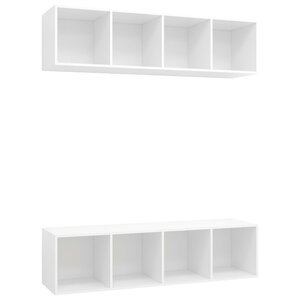 vidaXL Meubles TV muraux 2 Pièces Blanc Aggloméré