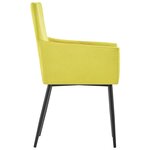 vidaXL Chaises à manger avec accoudoirs lot de 2 jaune tissu