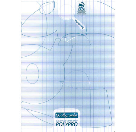 Cahier 8000 POLYPRO A4 210 x 297 mm 96 Pages 90g Grands Carreaux Incolore CALLIGRAPHE