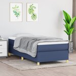 vidaXL Lit à sommier tapissier avec matelas Bleu 90x200 cm Tissu