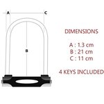 MASTER LOCK Antivol Vélo U [A Clé] [Support de Vélo Universel] [Antivol Certifié] [Rouge] 8195EURDPROCOLR