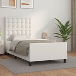 vidaXL Cadre de lit avec tête de lit Blanc 90x190 cm Similicuir