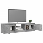 vidaXL Meuble TV avec lumières LED gris béton 140x40x35 5 cm
