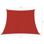 vidaXL Voile d'ombrage 160 g/m² Rouge 4/5x3 m PEHD