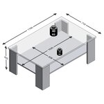 Fmd table basse avec étagère couleur de chêne