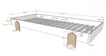 Lit Modulo Arrow Gris Empilable 90x200 L 203 6 x Lg 93 8 x H 27 5 cm