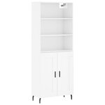 vidaXL Buffet haut Blanc brillant 69 5x34x180 cm Bois d'ingénierie