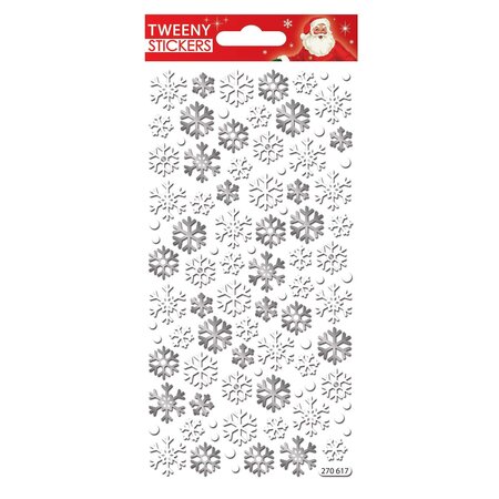 Stickers mousse 3D - Flocons de neige argentés