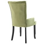 vidaXL Chaise à manger avec accoudoirs Vert clair Velours